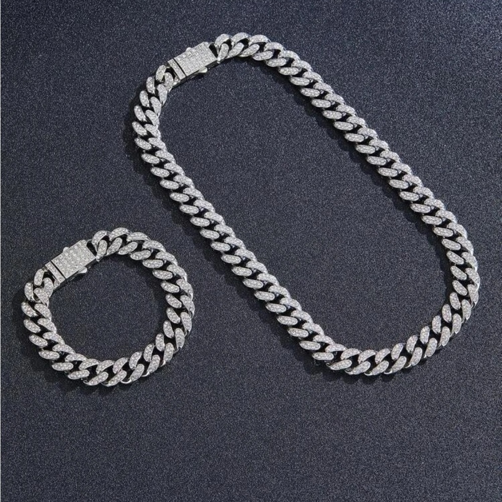 Silver Necklace Dressy Blinged Out for date nights or just a night on the town